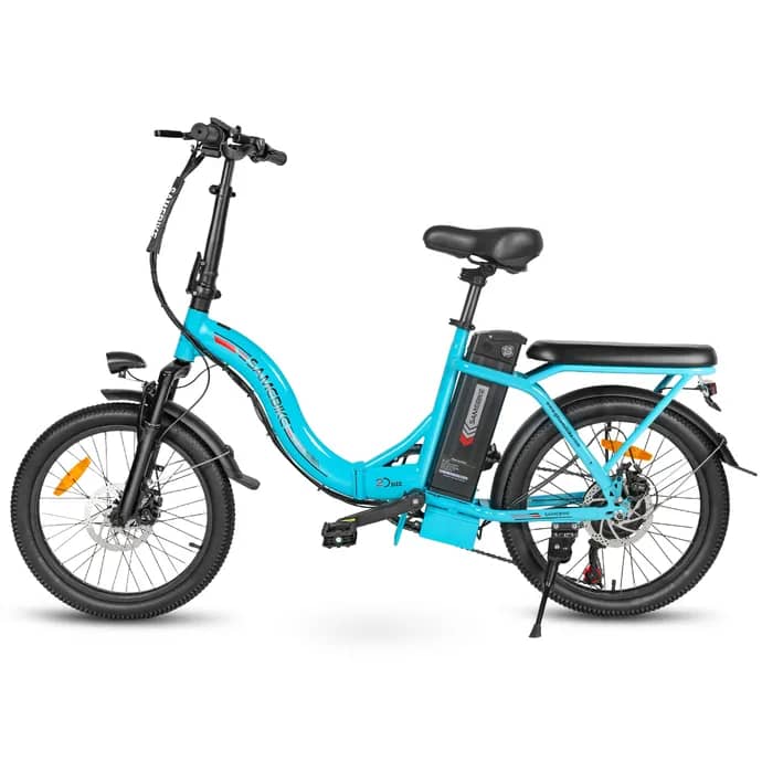 Light blue CY20 electric bike studio product view