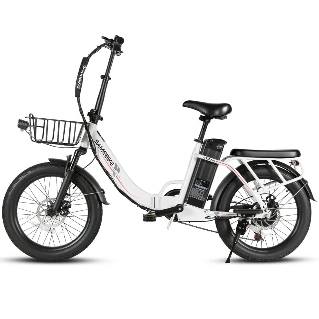 White CY20 Pro electric bike studio product view